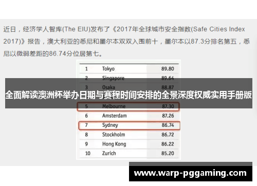 全面解读澳洲杯举办日期与赛程时间安排的全景深度权威实用手册版